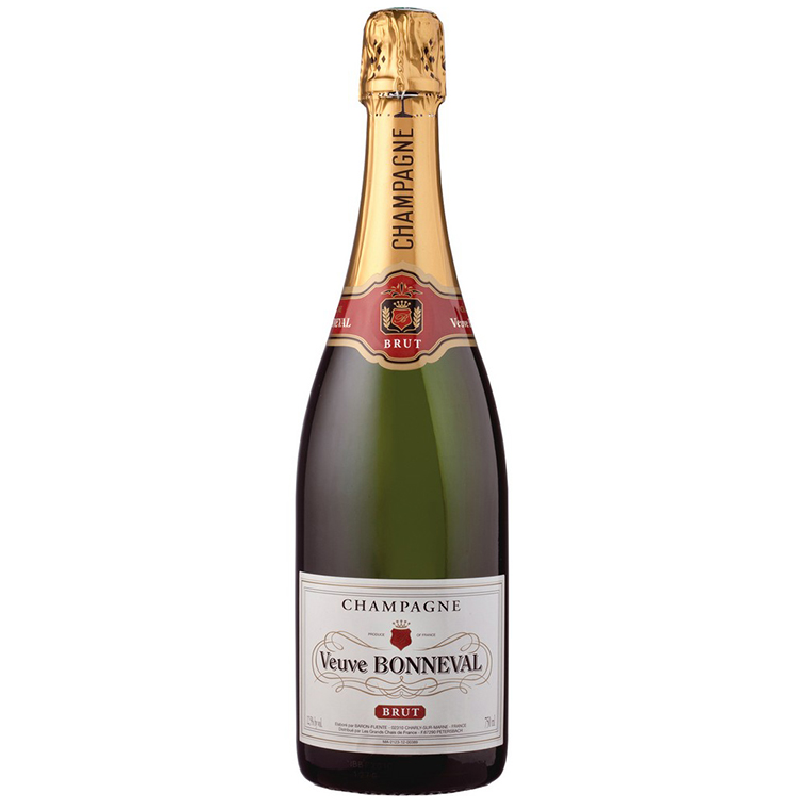 bouteille de Veuve Bonneval Brut Champagne Blanc élégante vin pétillant français