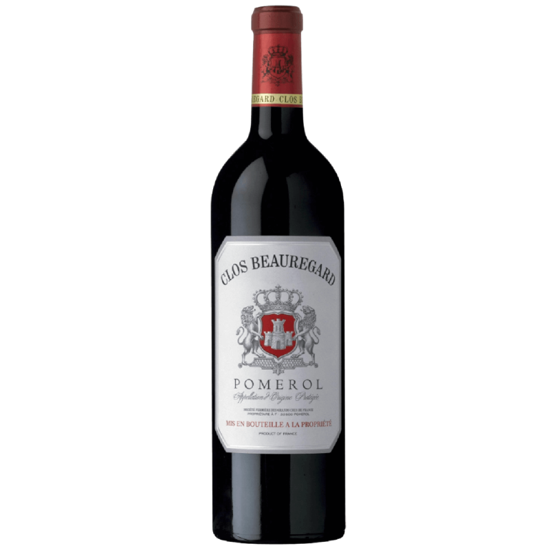 bouteille de vin Clos Beauregard pomerol rouge AOP élégant et puissant