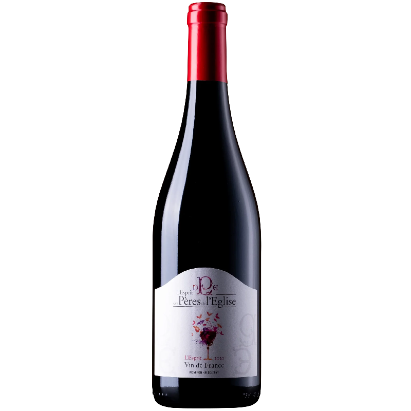 bouteille de vin rouge l’esprit vin de France grenache cinsault robe rubis fruits rouges