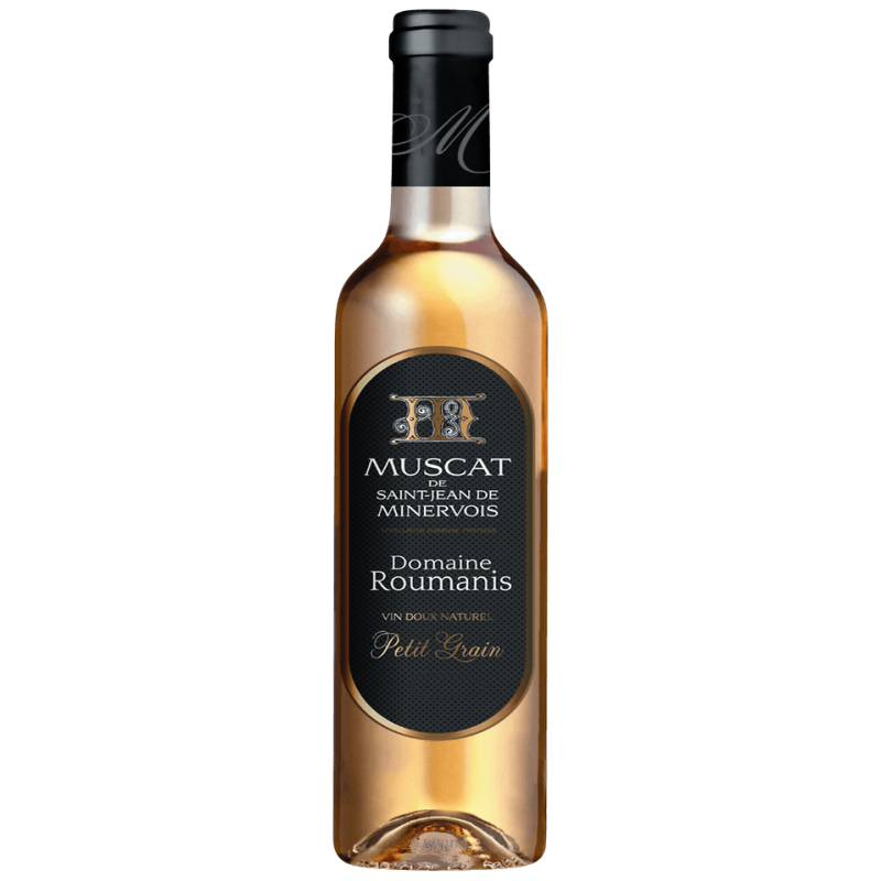 bouteille de muscat saint jean de minervois blanc du domaine les roumanis vin doux naturel