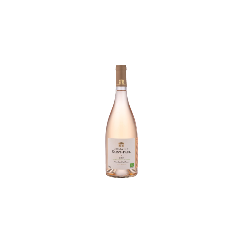bouteille de vin rosé gris pays d’oc domaine saint paul bio vegan