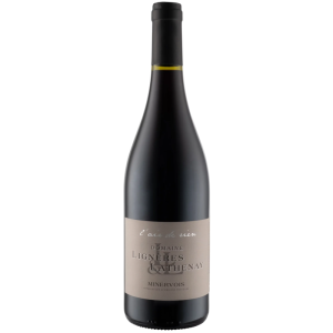 bouteille de vin rouge l’air de rien minervois aoc robe grenat fruits noirs et réglisse