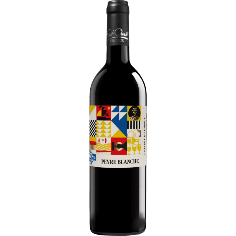 Bouteille de vin rouge Peyre Blanche Côteaux du Quercy, vin du Sud-Ouest riche et élégant