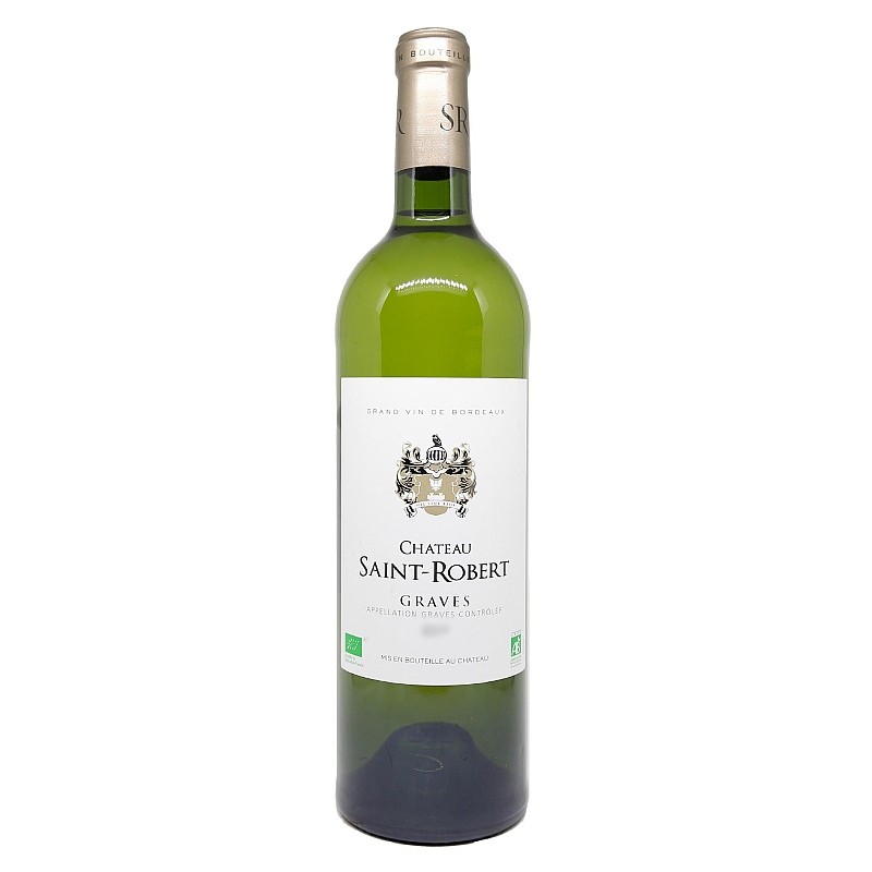 bouteille de vin blanc château saint robert graves bio aoc bordeaux