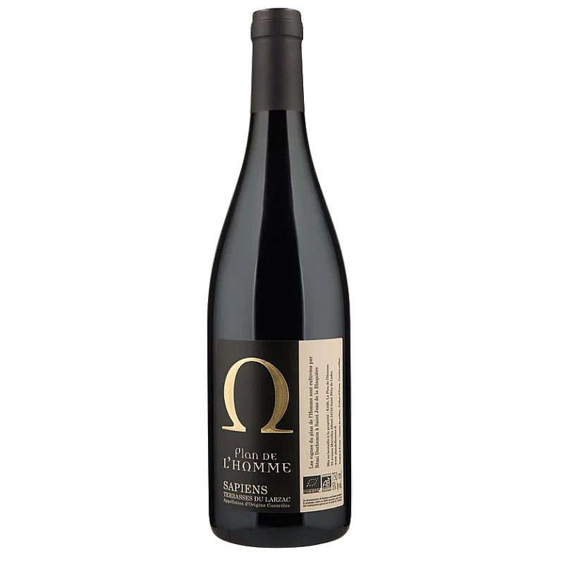 bouteille de vin rouge Domaine Plan de l'Homme Omega Sapiens fût de chêne Terrasses du Larzac