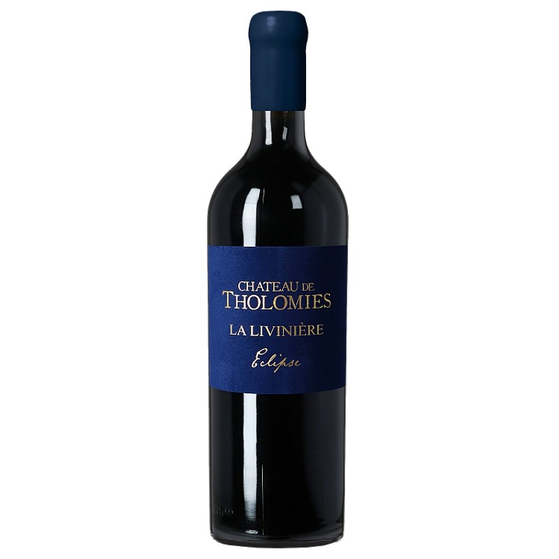 bouteille de vin château de tholomies étiquette velours minervois la livinière rouge syrah grenache languedoc