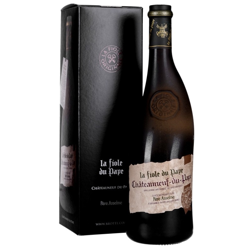 La Fiole du Pape Bouteille Sablée Père Anselme (Etui) -  Châteauneuf-du-Pape Rouge - Maison Brotte