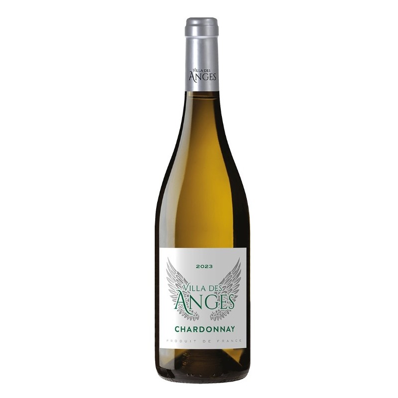 Bouteille de Villa des Anges Chardonnay vin blanc français fruité et frais