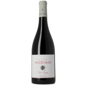 bouteille de vin rouge les hauts de médian pays d’oc petit verdot