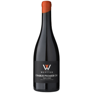 bouteille de vin Vaillons Chablis Premier Cru Blanc, vin blanc de Bourgogne élégant et minéral